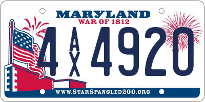 MD license plate 4AX4920