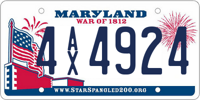 MD license plate 4AX4924