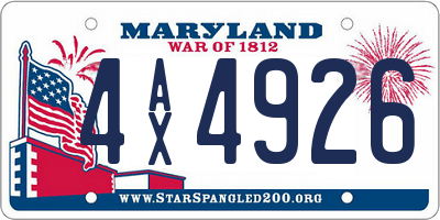 MD license plate 4AX4926