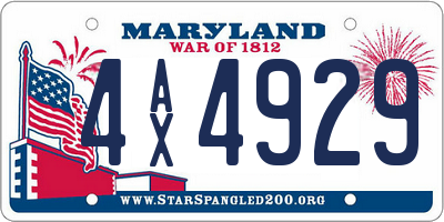 MD license plate 4AX4929