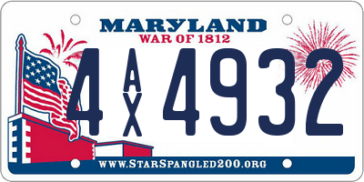 MD license plate 4AX4932