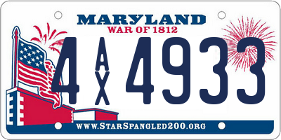 MD license plate 4AX4933