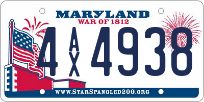 MD license plate 4AX4938