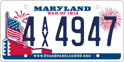 MD license plate 4AX4947