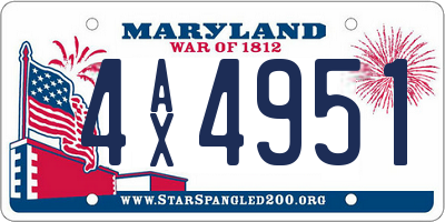 MD license plate 4AX4951