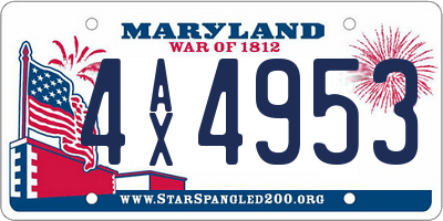 MD license plate 4AX4953