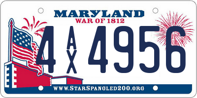 MD license plate 4AX4956