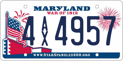 MD license plate 4AX4957