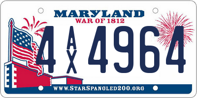 MD license plate 4AX4964