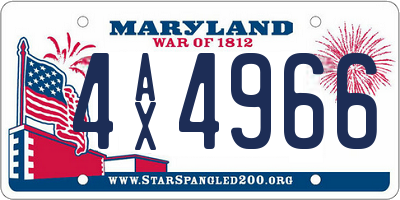 MD license plate 4AX4966