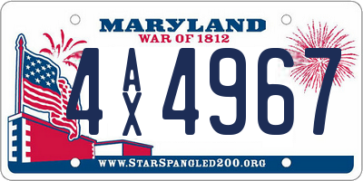 MD license plate 4AX4967