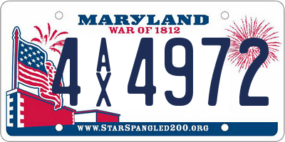 MD license plate 4AX4972