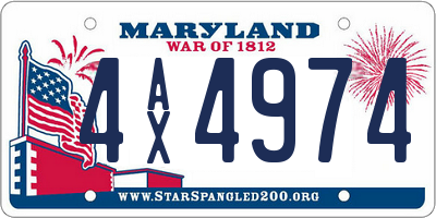 MD license plate 4AX4974