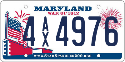 MD license plate 4AX4976