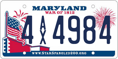 MD license plate 4AX4984