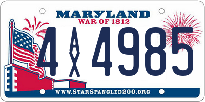 MD license plate 4AX4985