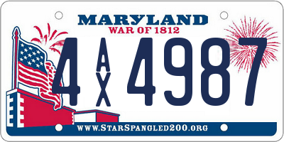 MD license plate 4AX4987