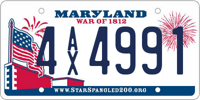 MD license plate 4AX4991