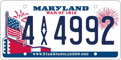 MD license plate 4AX4992