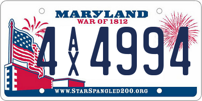 MD license plate 4AX4994
