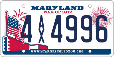 MD license plate 4AX4996