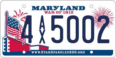 MD license plate 4AX5002