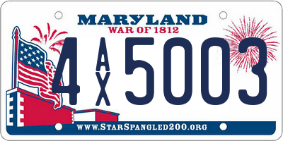 MD license plate 4AX5003