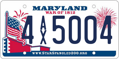 MD license plate 4AX5004