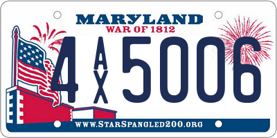 MD license plate 4AX5006