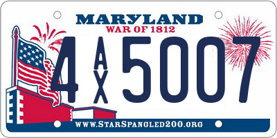 MD license plate 4AX5007
