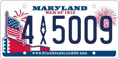 MD license plate 4AX5009