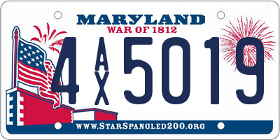 MD license plate 4AX5019