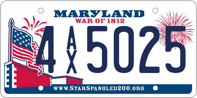 MD license plate 4AX5025