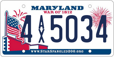MD license plate 4AX5034