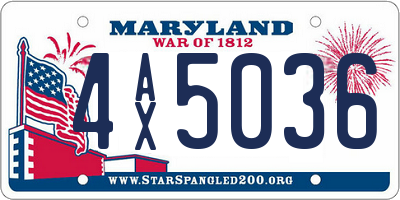 MD license plate 4AX5036