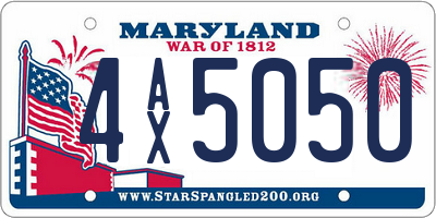 MD license plate 4AX5050