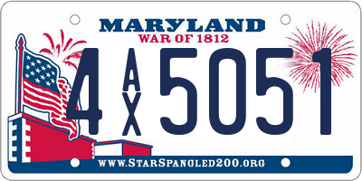 MD license plate 4AX5051
