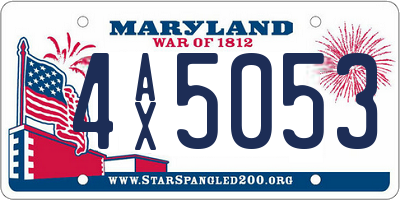 MD license plate 4AX5053