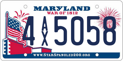 MD license plate 4AX5058