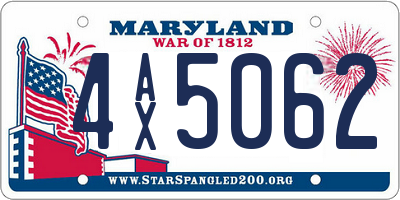 MD license plate 4AX5062