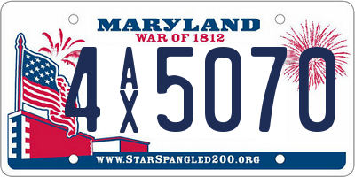 MD license plate 4AX5070