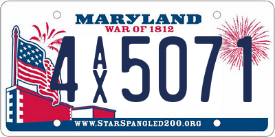 MD license plate 4AX5071