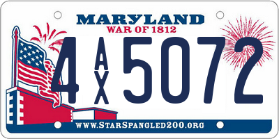 MD license plate 4AX5072