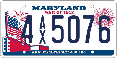MD license plate 4AX5076