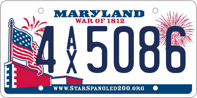 MD license plate 4AX5086