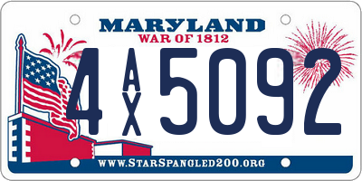 MD license plate 4AX5092