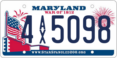 MD license plate 4AX5098