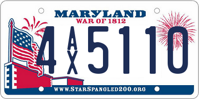 MD license plate 4AX5110