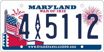 MD license plate 4AX5112