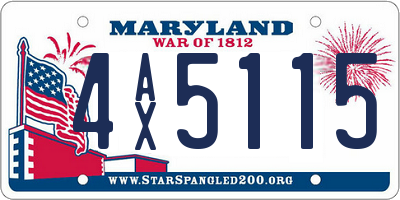 MD license plate 4AX5115